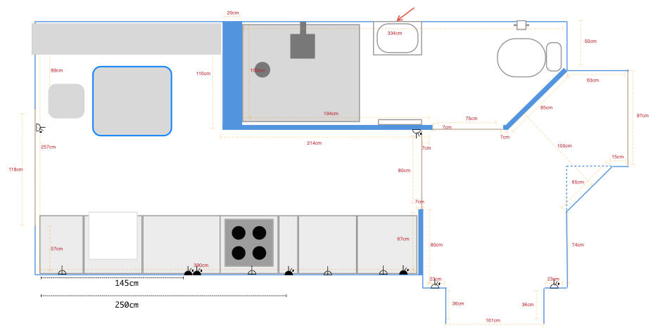 Kitchen with small table plan